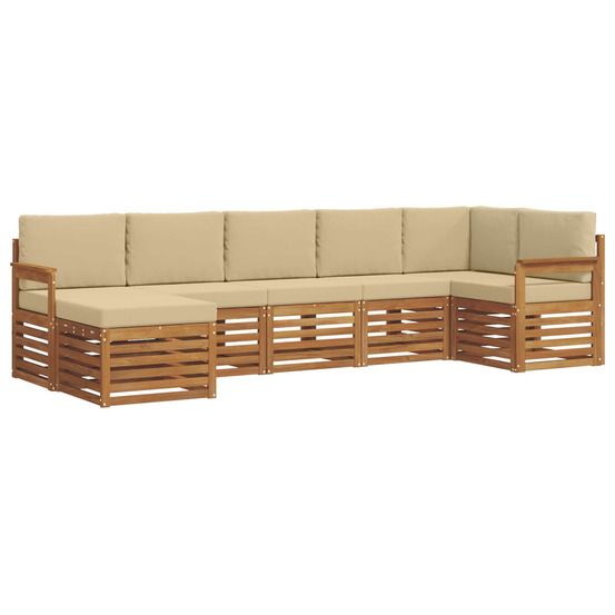 Ensemble de canapés d'extérieur 7 pc naturel et beige