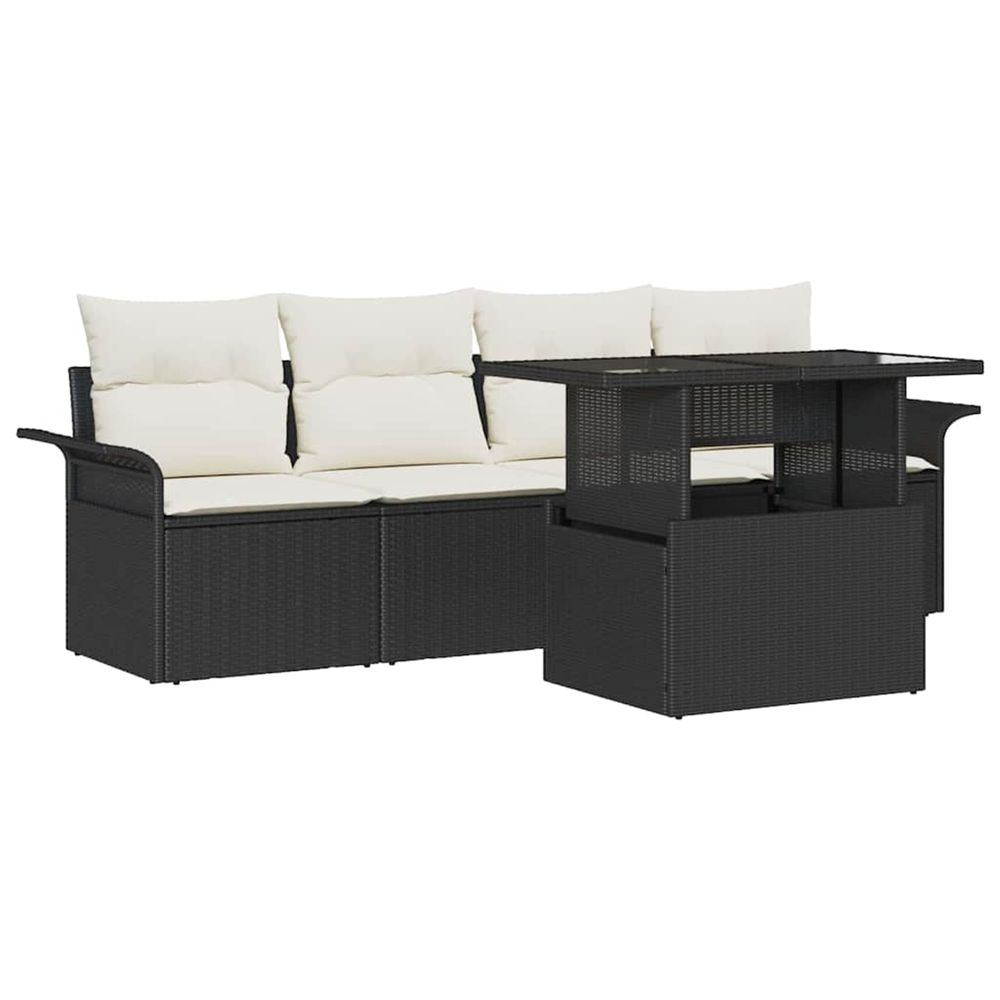Ensemble de canapé de jardin 5 pc noir