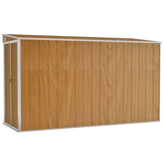 Abri de jardin mural marron 118 x 288 x 178 cm acier galvanisé