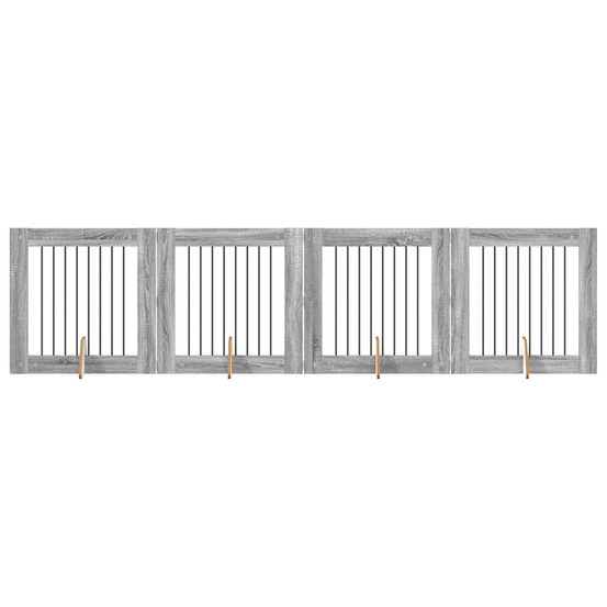 Portillon pour chien avec supports 4 pcs sonoma gris 80 x 80 cm
