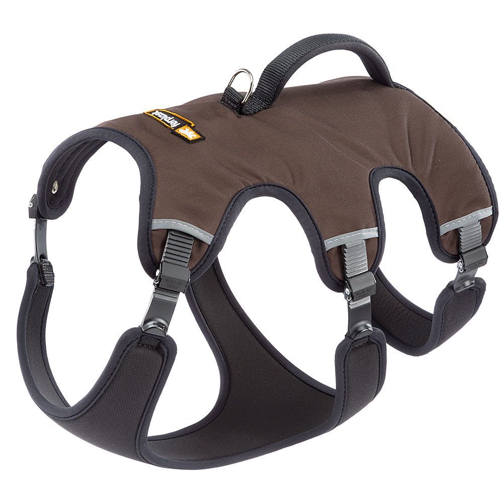 Ferplast harnais chien réglable l poitrail 70-80 cm avec poignée, marron