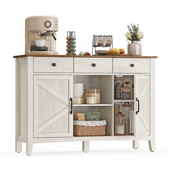 Buffet meuble de rangement avec tiroir meuble de cuisine avec portes étagère réglable style campagne pour salon 40 x 1145 x 8