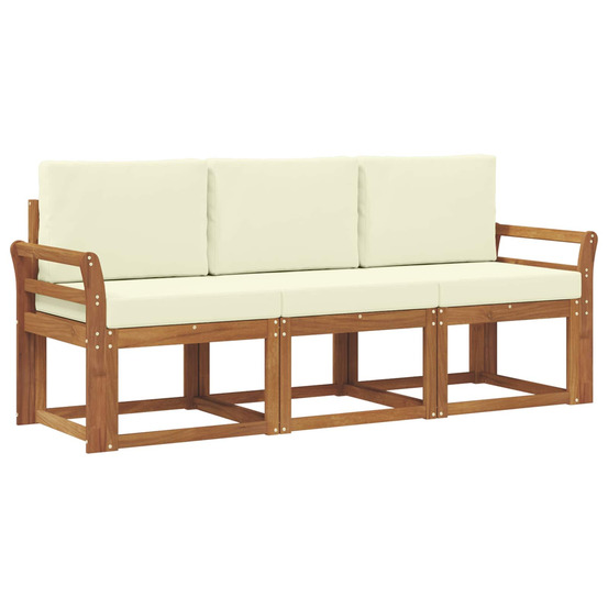 Ensemble de canapés d'extérieur 3 pcs naturel et crème