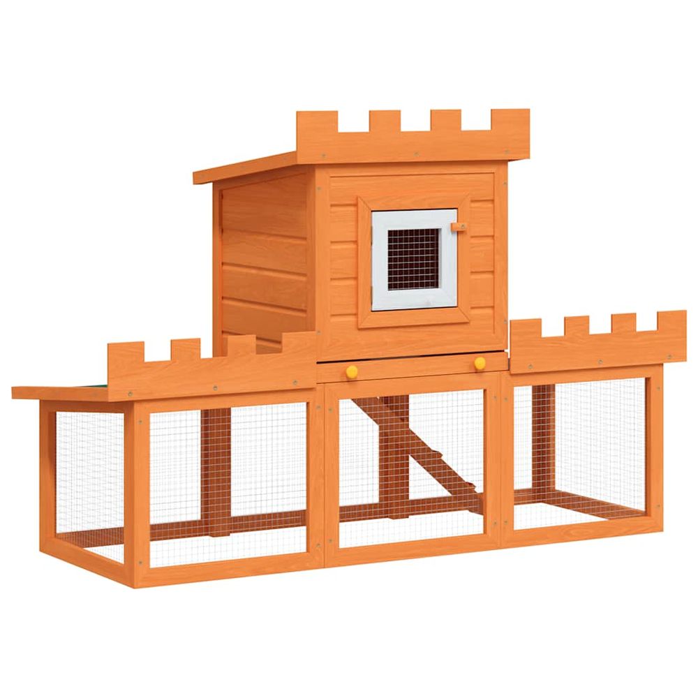 Grand clapier en bois 142cm avec maisonnette surélevée pour lapin