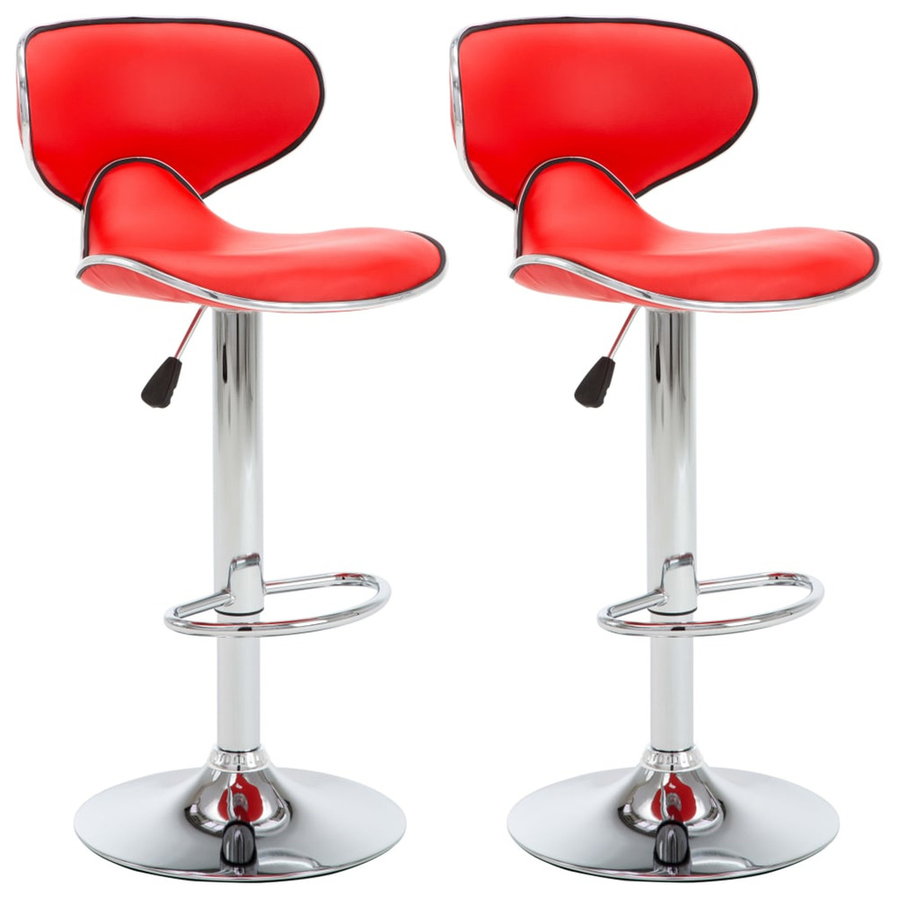 Tabourets de bar 2 pcs rouge similicuir
