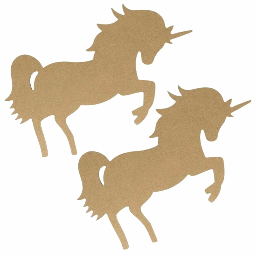 2 silhouettes en bois mdf licorne 15 cm