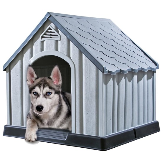 Niche pour chiens gris 92x87x91 cm plastique