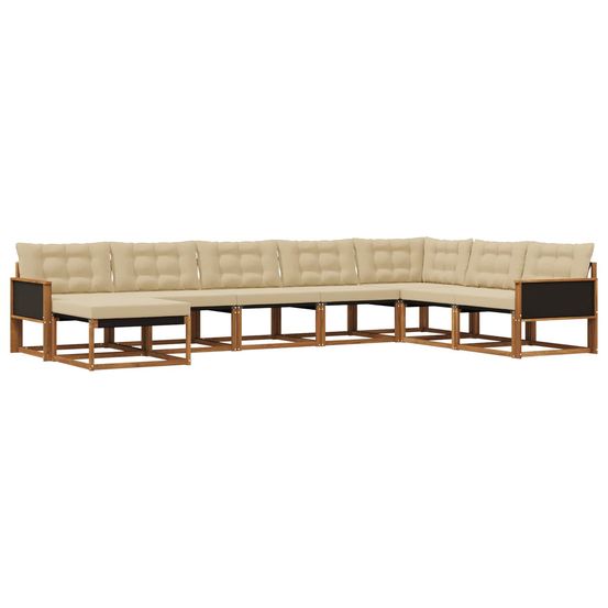 Ensemble de canapés d'extérieur 8 pc naturel et beige