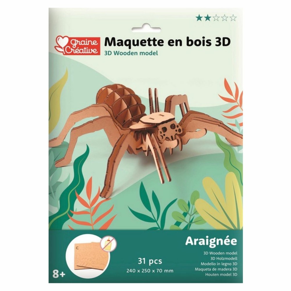 Maquette 3d en bois - arraignée