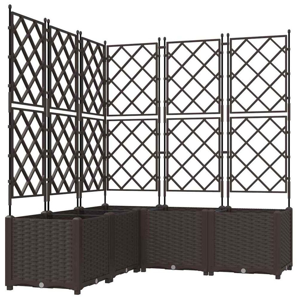 Cache-pot de jardin 5 pc marron 120 x 120 x 143 cm pp