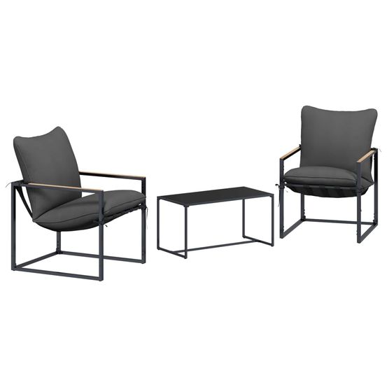 Ensemble de canapé de jardin 3 pc noir et anthracite acier