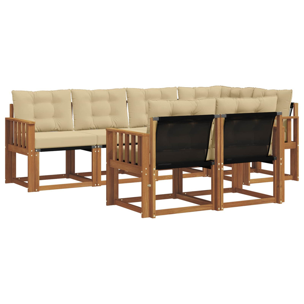 Ensemble de canapés d'extérieur 7 pcs naturel et beige