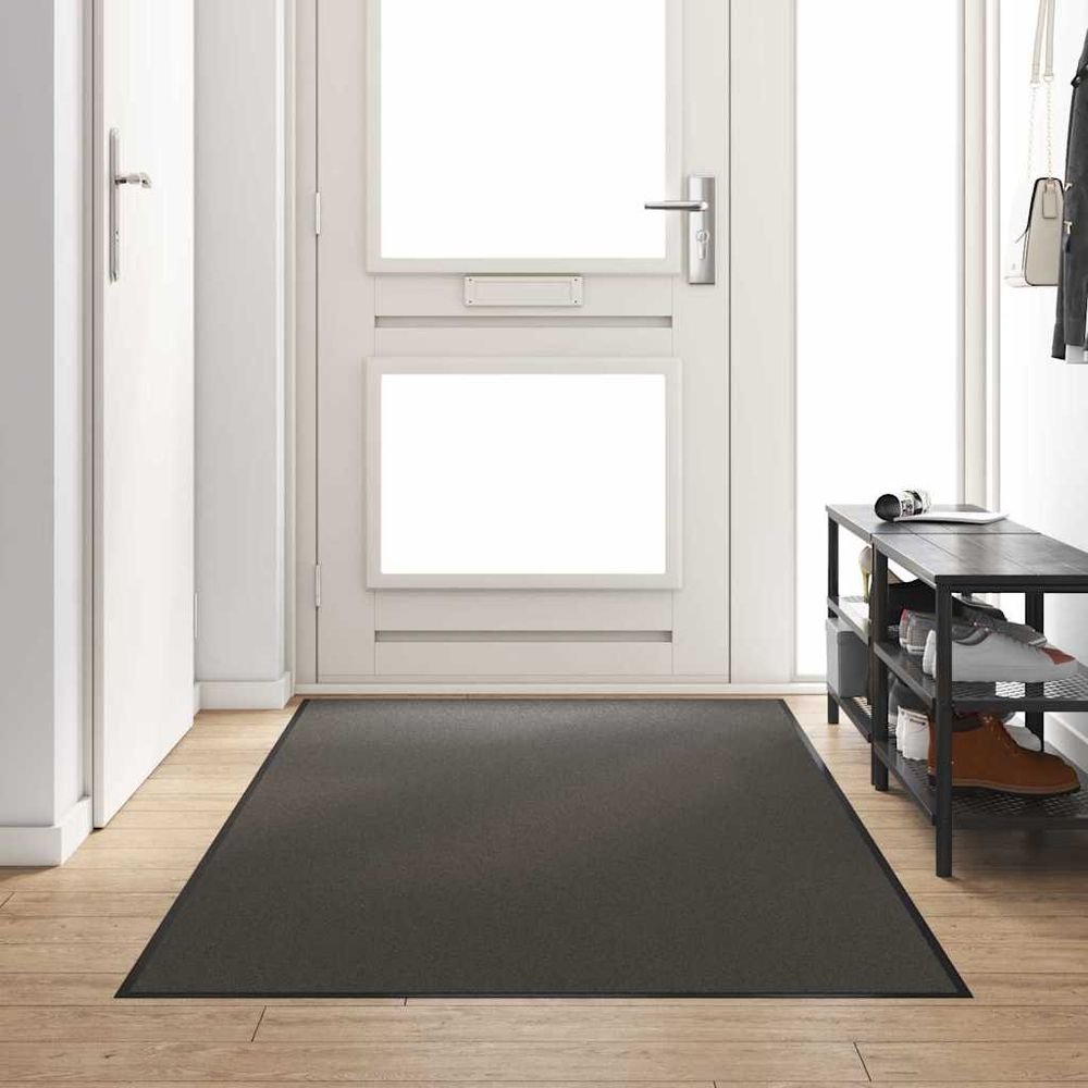 Tapis d'entrée absorbant polyamide et pvc antidérapant pour intérieur extérieur anthracite 120x250 cm