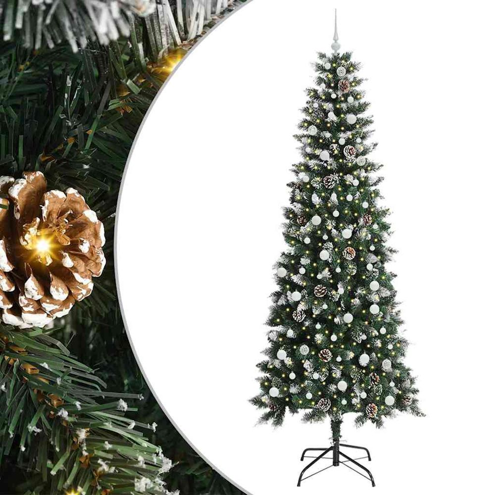 Sapin de noël artificiel vert 240 cm pvc, plastique et acier