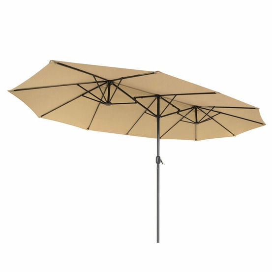 Parasol double 460 x 270 cm ombrelle extra large pour terrasse protection upf 50+ avec manivelle pour jardin extérieur piscin