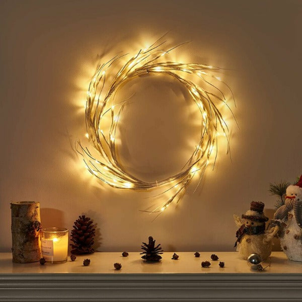Couronne de Noël avec 20 LED blanc chaud Couronne de Noël avec 20 LED blanc chaud