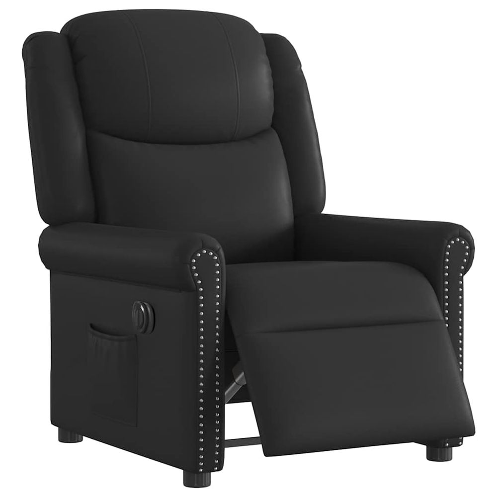 Fauteuil inclinable électrique noir brillant similicuir