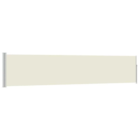 Auvent latéral rétractable de patio 100x500 cm crème