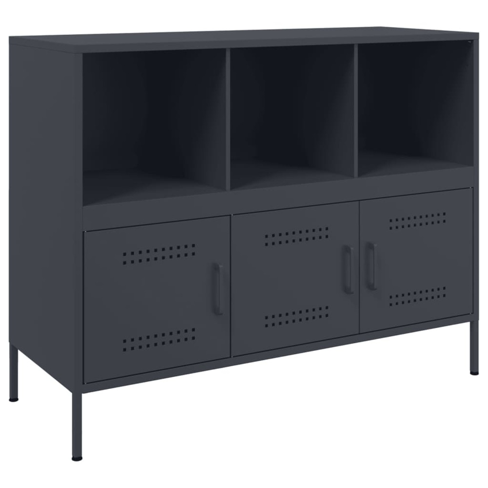 Buffet anthracite 100,5x39x79 cm acier