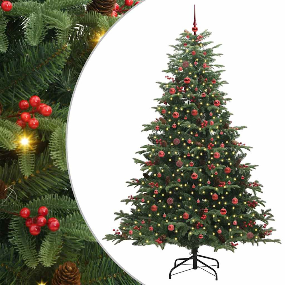 Sapin de noël artificiel vert 240 cm pvc, métal et plastique