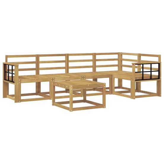 Ensemble de canapés d'extérieur 6 pc blanc bois d'acacia massif