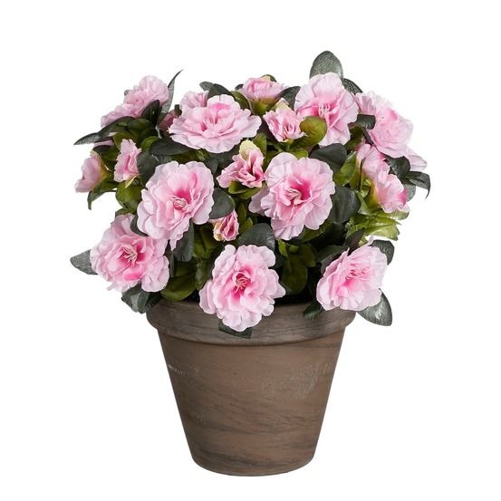 Mica decorations plante artificielle azalée - h31 x ø26 cm - rose