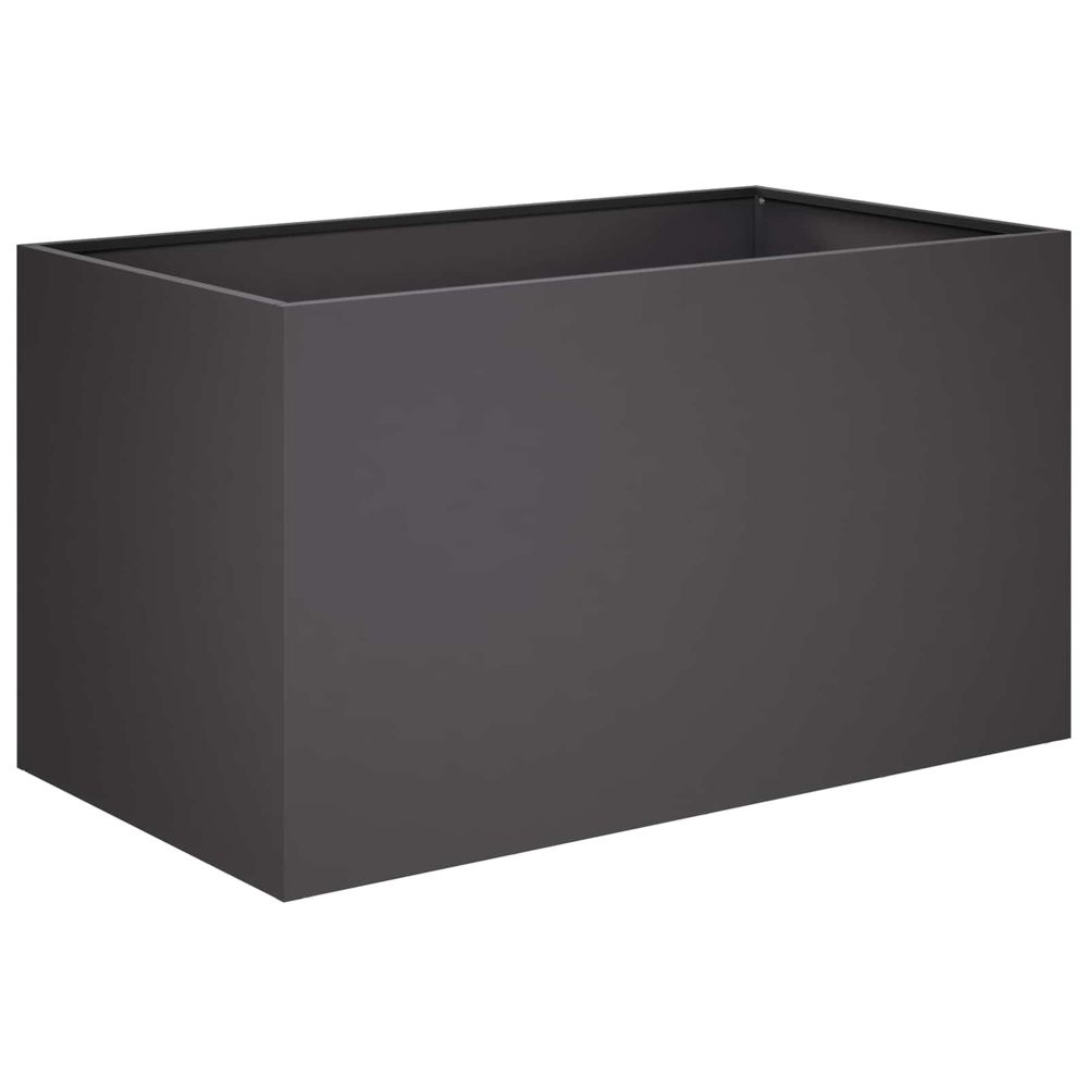 Cache-pot de jardin noir 100 x 50 x 50 cm acier laminé à froid