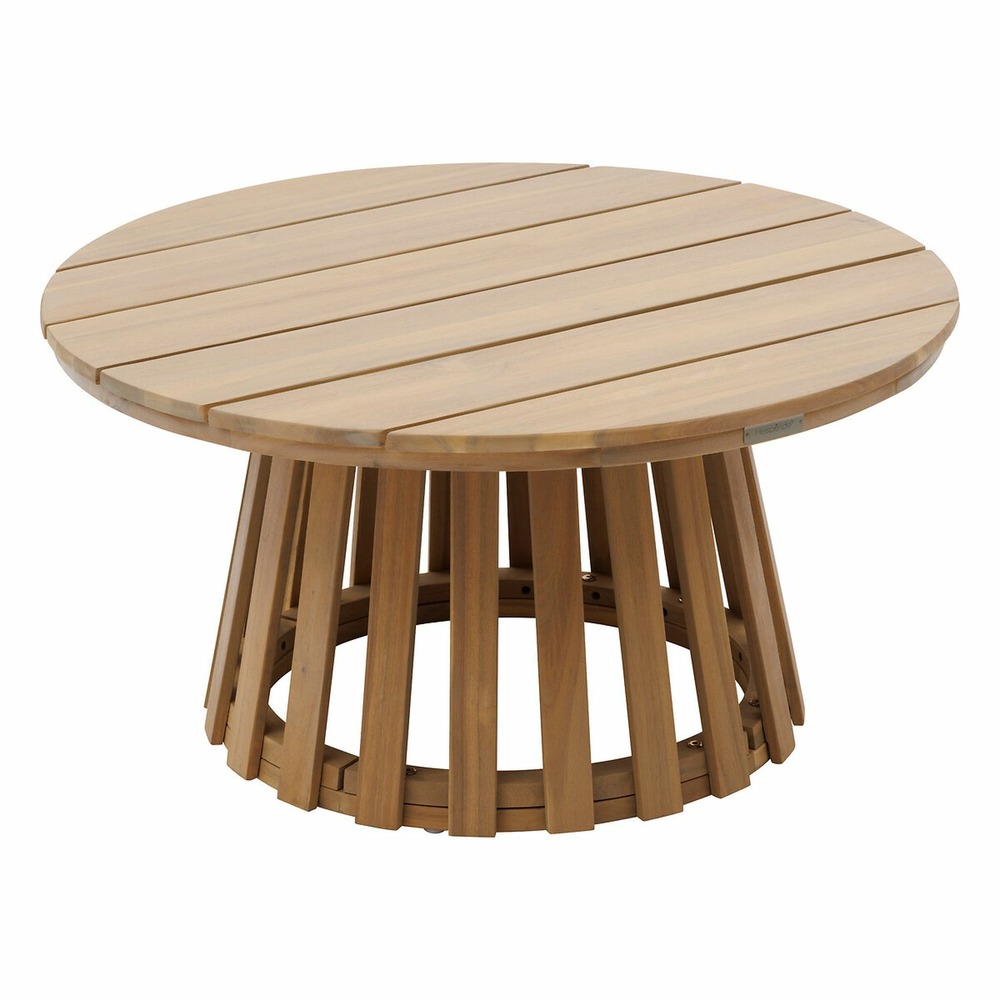 Table de jardin d'appoint ronde grand modèle en bois osuna - marron