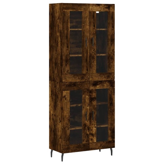 Buffet bahut commode armoire meuble de rangement organisateur cuisine salle de séjour salon haut 69,5 x 34 x 180 cm bois d'in