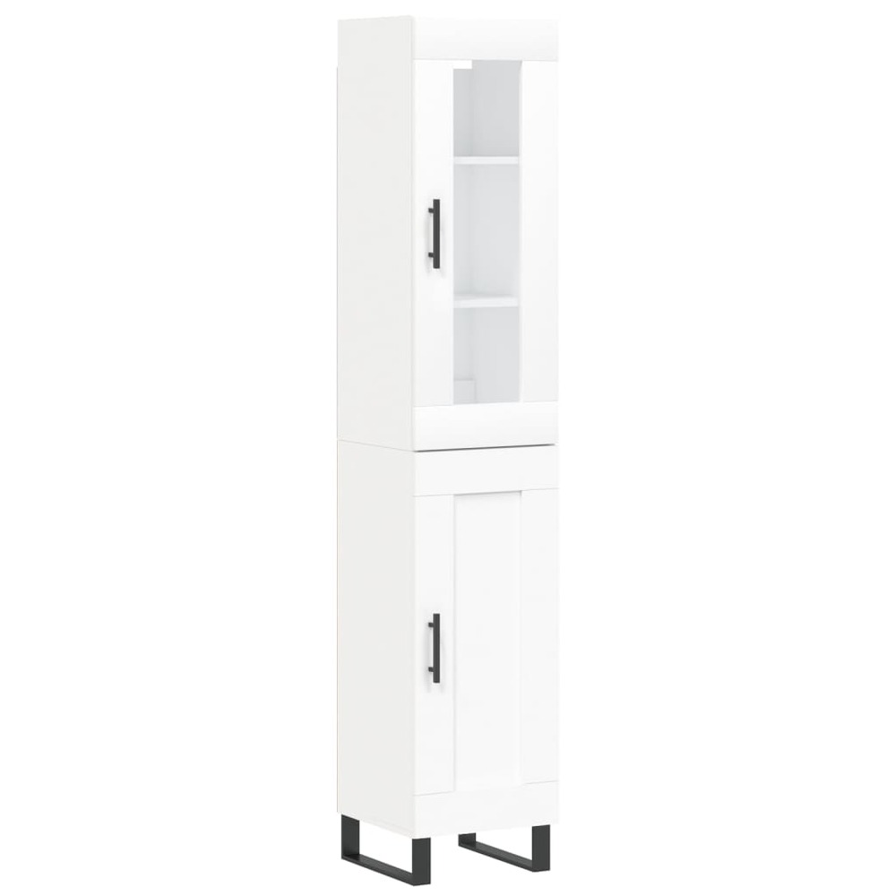 Buffet bahut commode armoire meuble de rangement organisateur cuisine salle de séjour salon haut 34,5 x 34 x 180 cm bois d'in