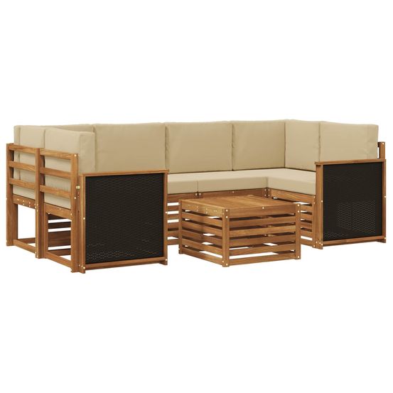 Ensemble de canapés d'extérieur 7 pc naturel et beige