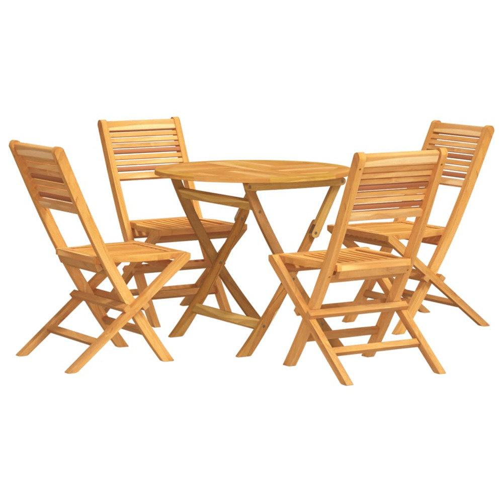 Ensemble à manger de jardin 5 pcs bois de teck massif