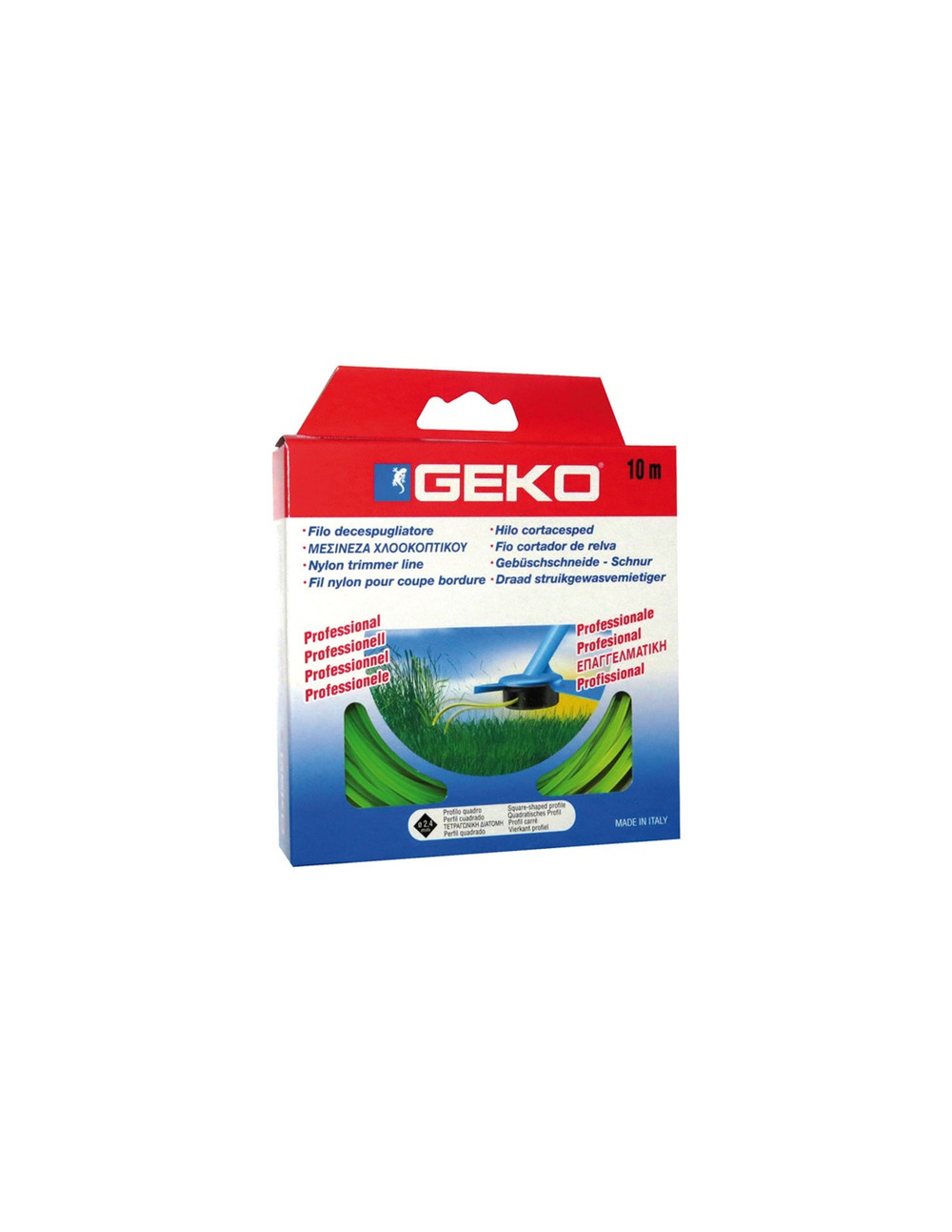 Fil nylon carré pour coupe bordure d.2.4mmx10m - lystra