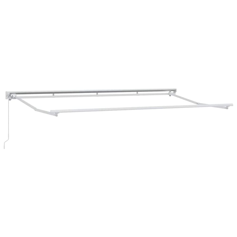 Cadre de auvent manuel 4 x 2 m blanc aluminium thermolaqué