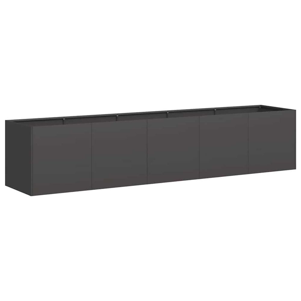 Jardinière d'extérieur noir 200x40x40 cm acier laminé à froid