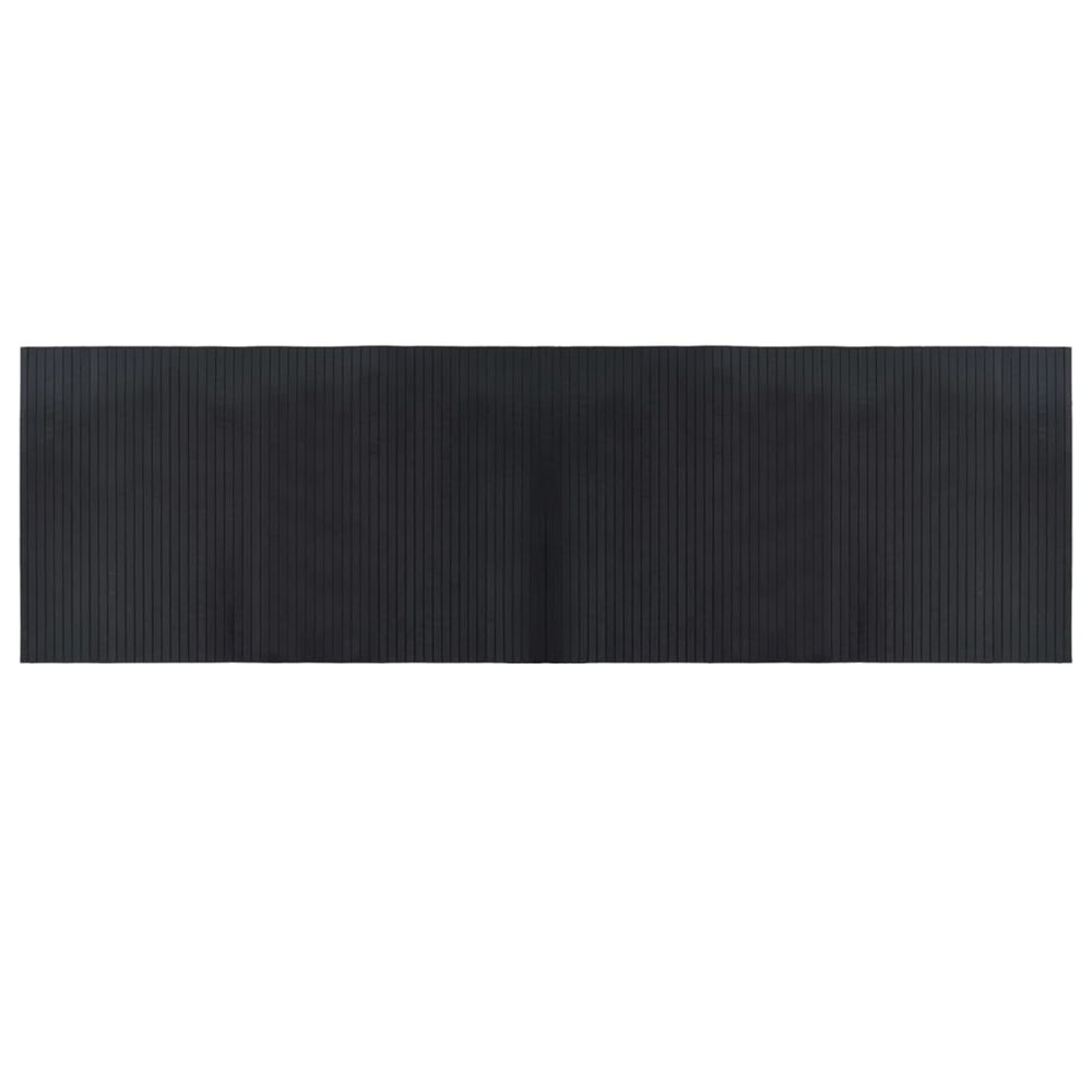 Tapis rectangulaire noir 60x200 cm bambou