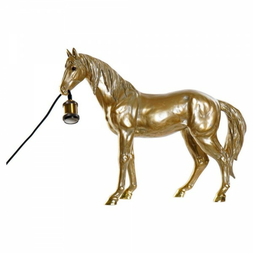Lampe de bureau  résine 25w 220 v doré cheval (59.5 x 16.5 x 47 cm)