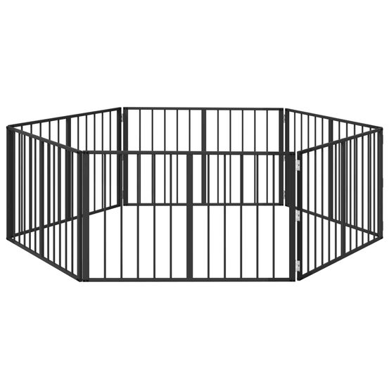 Porte pour chien 6 pc noir 100 x 60 cm acier galvanisé