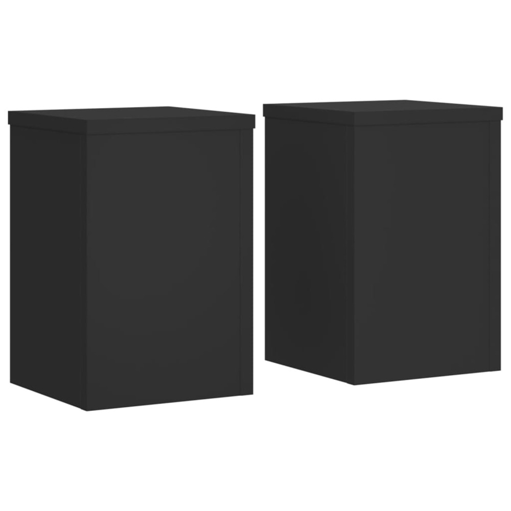 Supports pour plantes 2 pcs noir 20x20x30 cm bois d'ingénierie