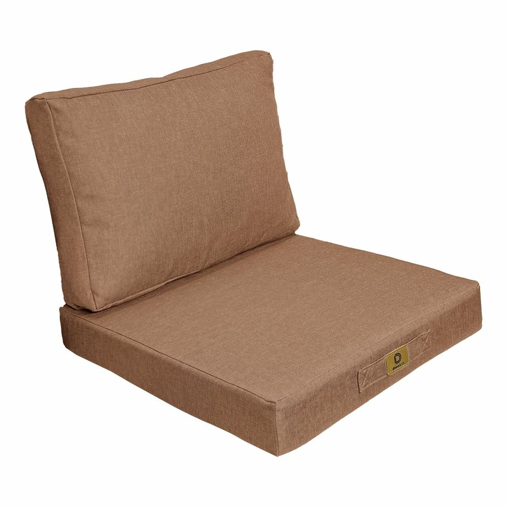 Coussins pour fauteuil effet lin déhoussable 50x50cm terracotta