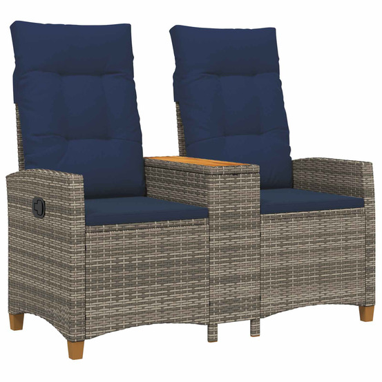 Banc inclinable avec table gris et bleu marine polyrotin