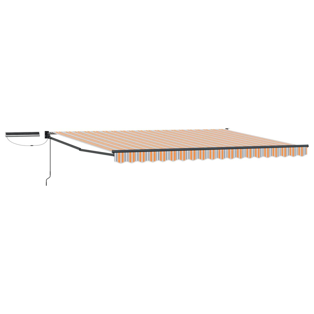 Auvent rétractable électrique bleu et orange 4,5 × 3 m