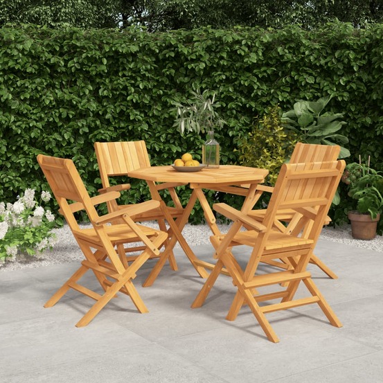 Ensemble à manger de jardin 5 pcs bois de teck massif