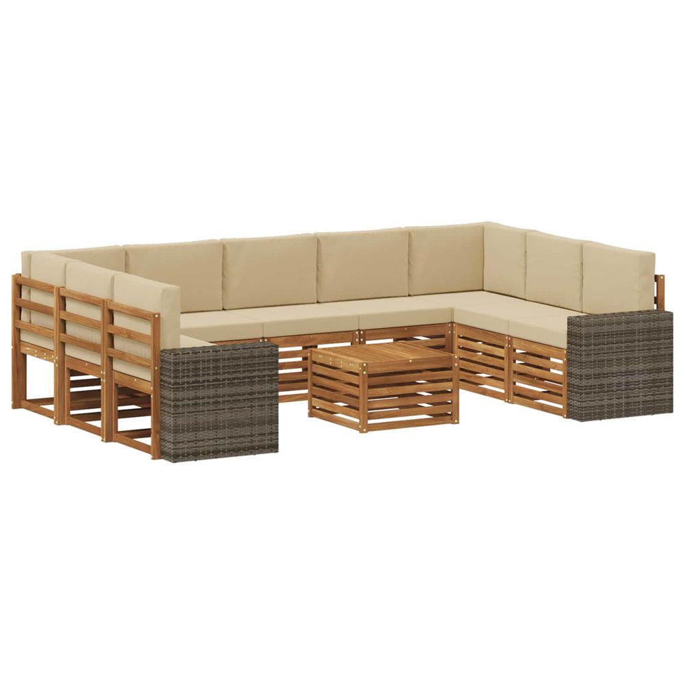 Ensemble de canapés d'extérieur 10 pc naturel et beige