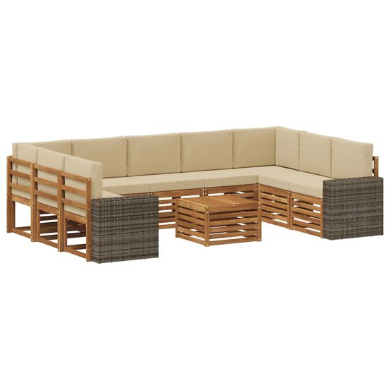 Ensemble de canapés d'extérieur 10 pc naturel et beige