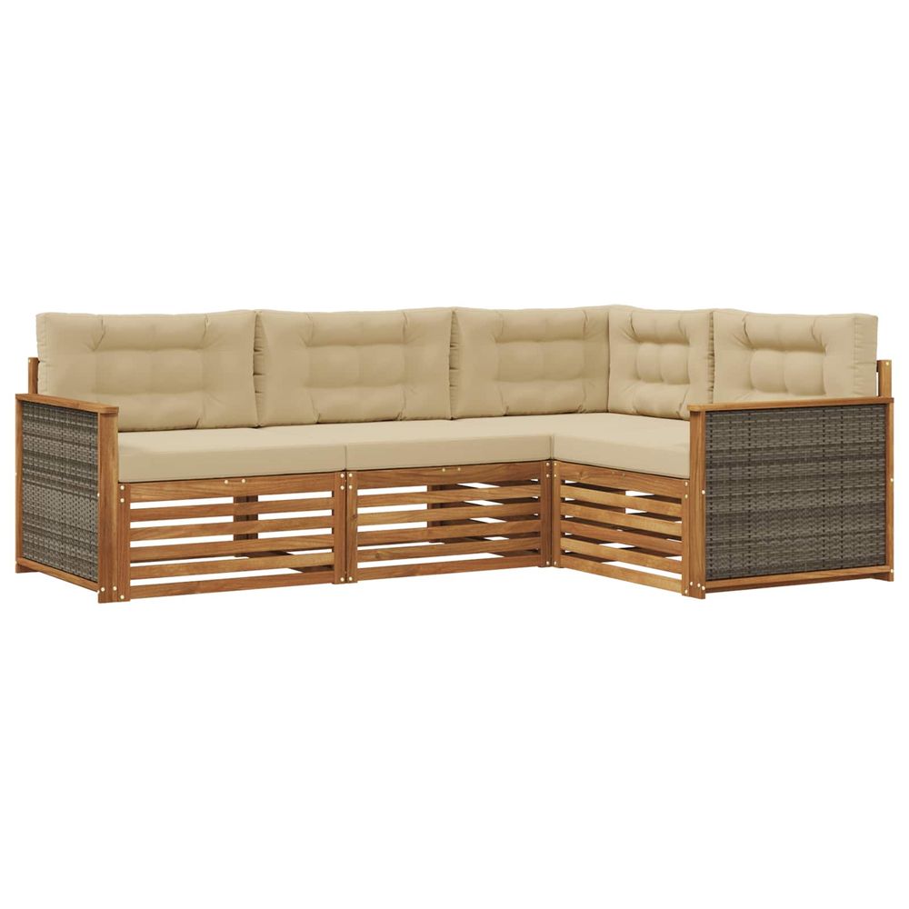 Ensemble de canapés d'extérieur 4 pc naturel et beige
