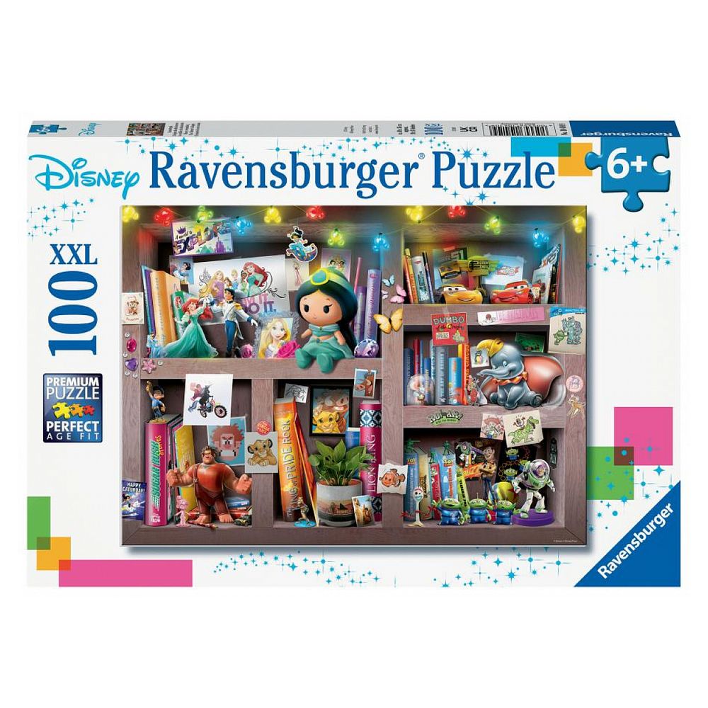 Puzzle 100 p xxl - l'étagère du collectionneur disney