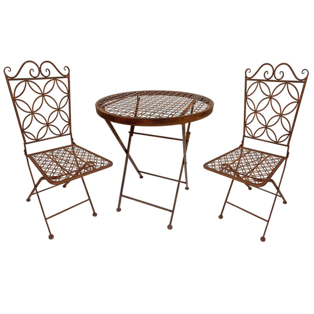 Ensemble table et 2 chaises fer pliantes