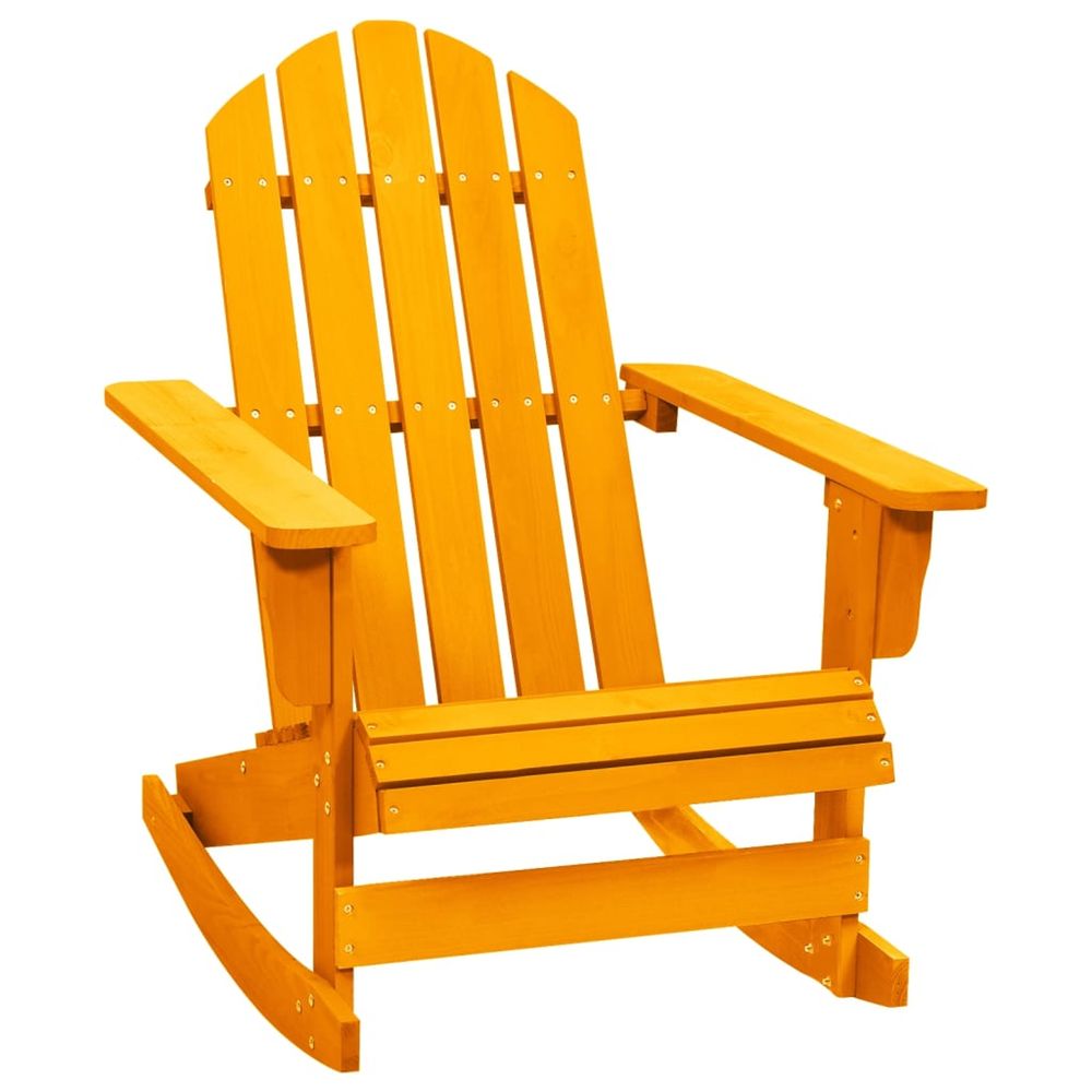 Chaise à bascule de jardin adirondack bois de sapin orange