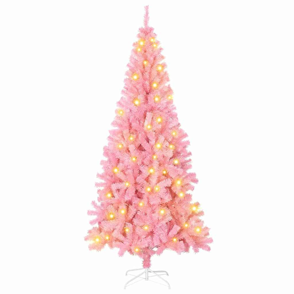 Sapin de noël avec 300 led avec support rose 180 cm pvc